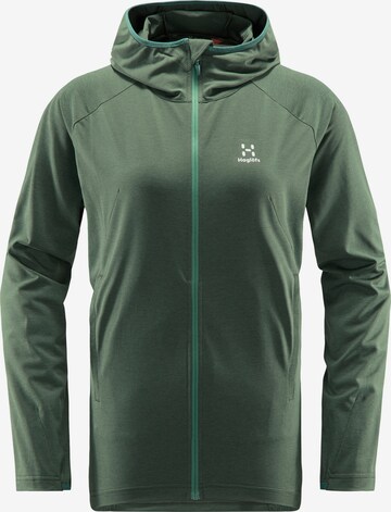 Haglöfs Athletic Zip-Up Hoodie 'Mirre Mid' in Green: front