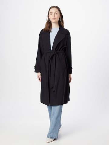 ABOUT YOU Between-Seasons Coat 'Vicky Trenchcoat' in Black: front