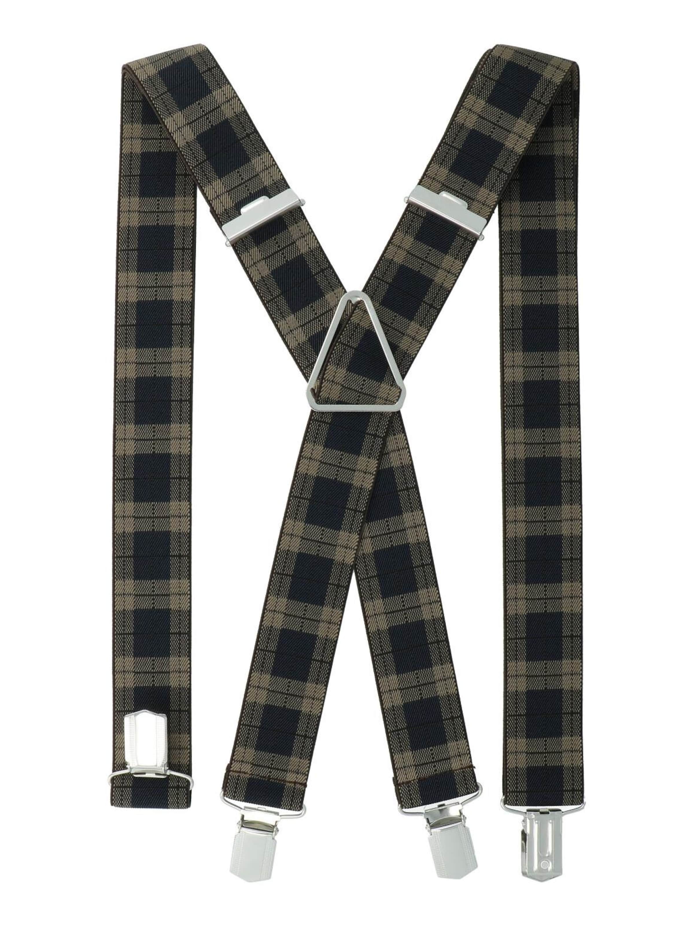 WILLEN Suspenders 'Karo' in Grey: front