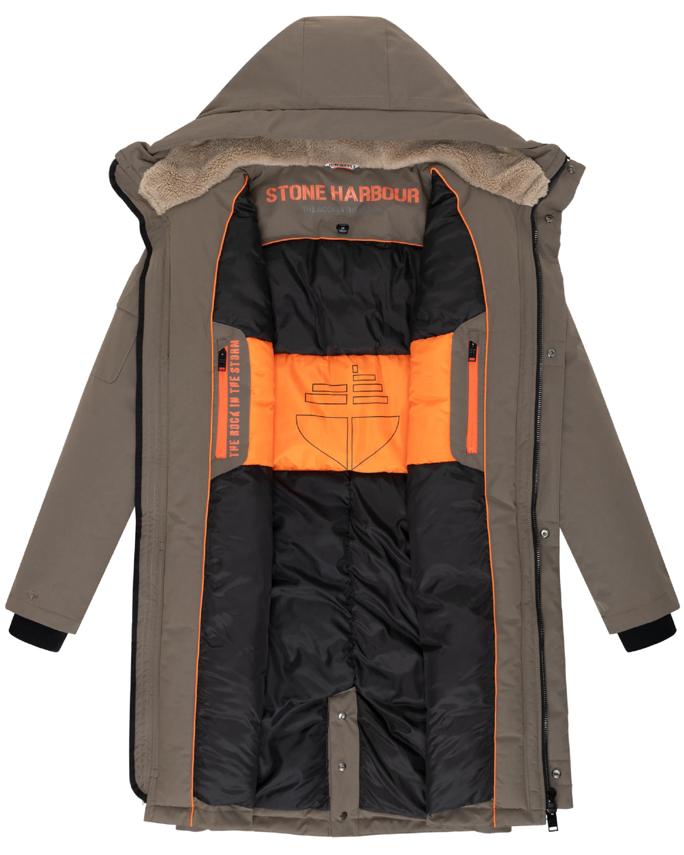 STONE HARBOUR - Sobretudo de inverno 'Cyriaan XX' em castanho