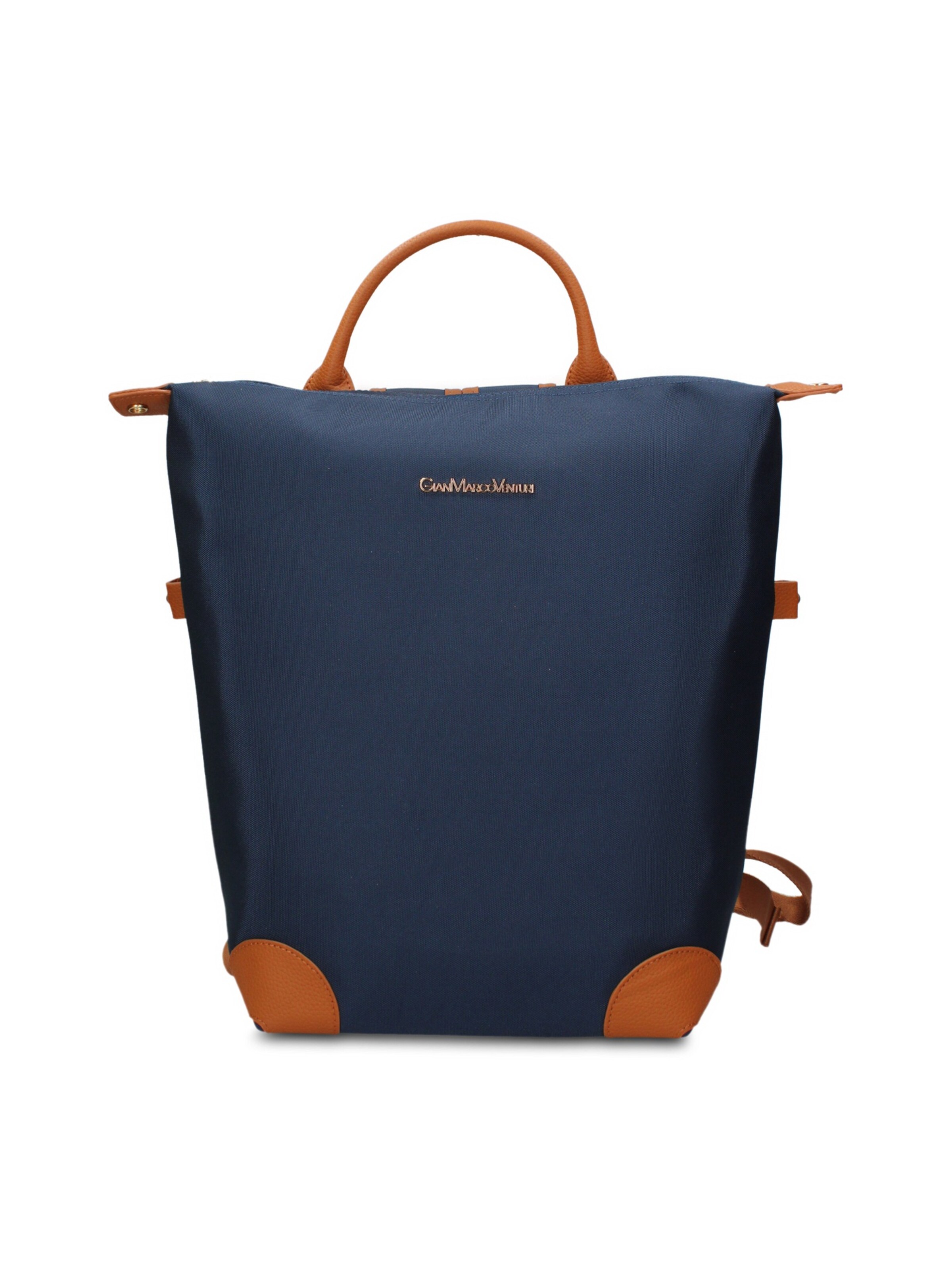 Zaino 'Zaino Novara Elite Gianmarco Venturi - Pelle Vegana 100% PU' di GianMarco Venturi in blu: frontale