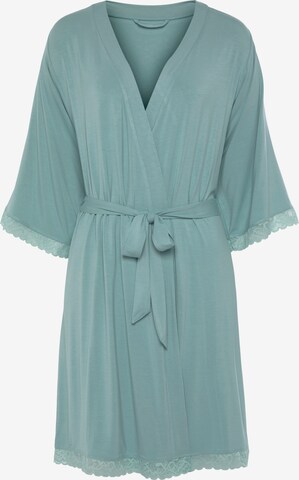 Robe de chambre 'Summer Lace' LASCANA en vert : devant