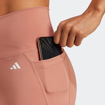 ADIDAS PERFORMANCE Skinny Παντελόνι φόρμας 'Optime Stash' σε καφέ