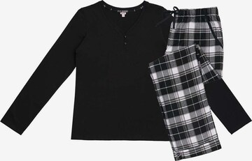 La V Pajama in Black: front