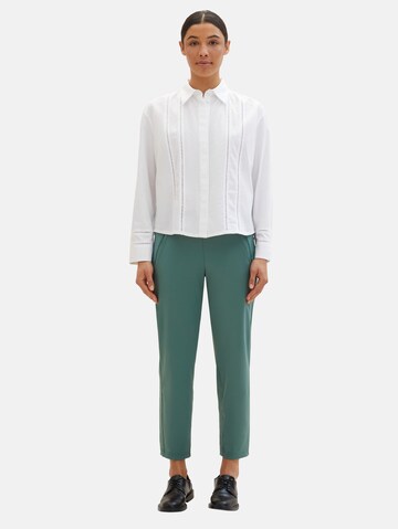 TOM TAILOR Tapered Pants in Green