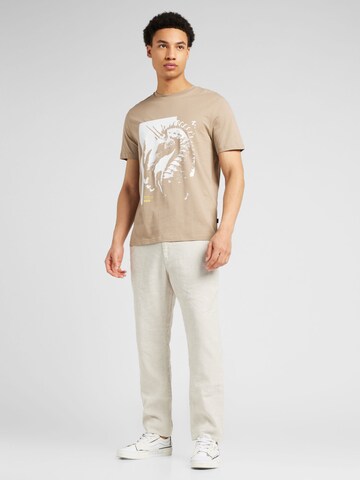 BOSS T-Shirt 'Sea_horse' in Braun