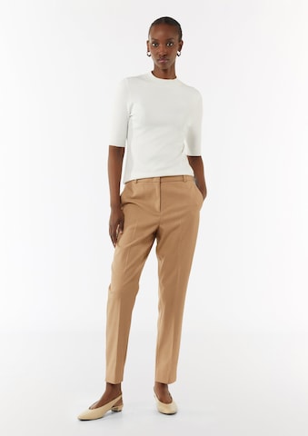 COMMA Regular Trousers with creases in Beige: front