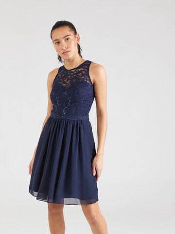 Robe de cocktail SWING en bleu : devant