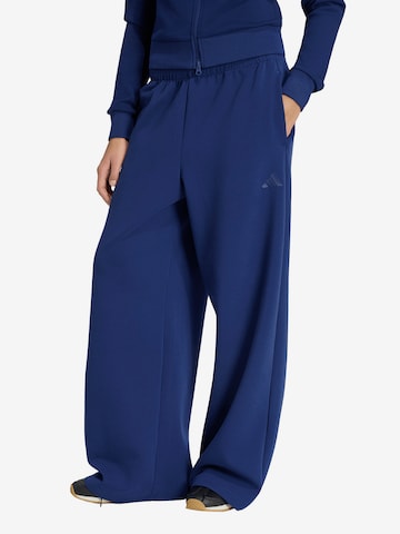 ADIDAS SPORTSWEAR Wide leg Παντελόνι φόρμας 'Soft Lux' σε μπλε: μπροστά
