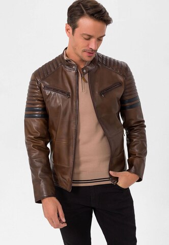 Veste mi-saison Jimmy Sanders en marron : devant