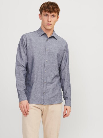 JACK & JONES Regular fit Button Up Shirt 'Summer' in Blue: front