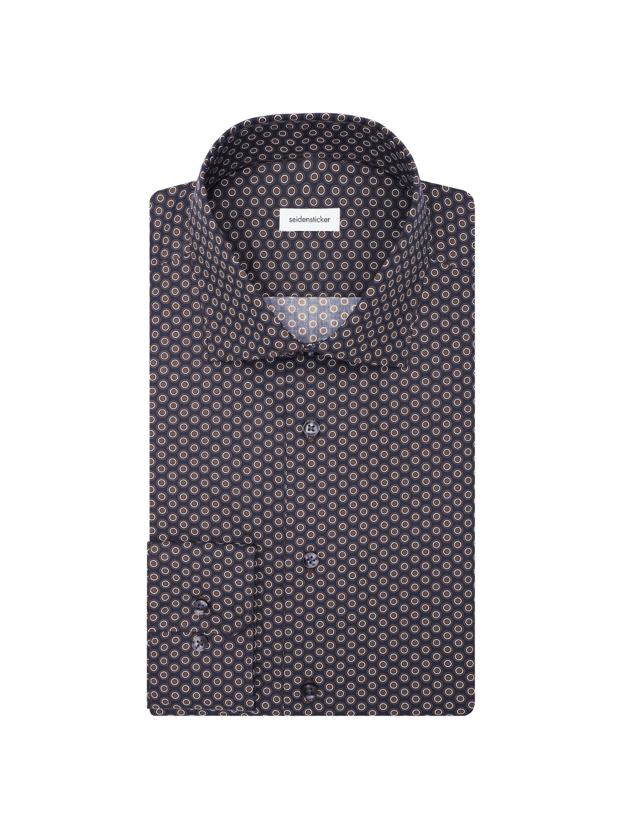 Coupe regular Chemise business 'Schwarze Rose' SEIDENSTICKER en marron