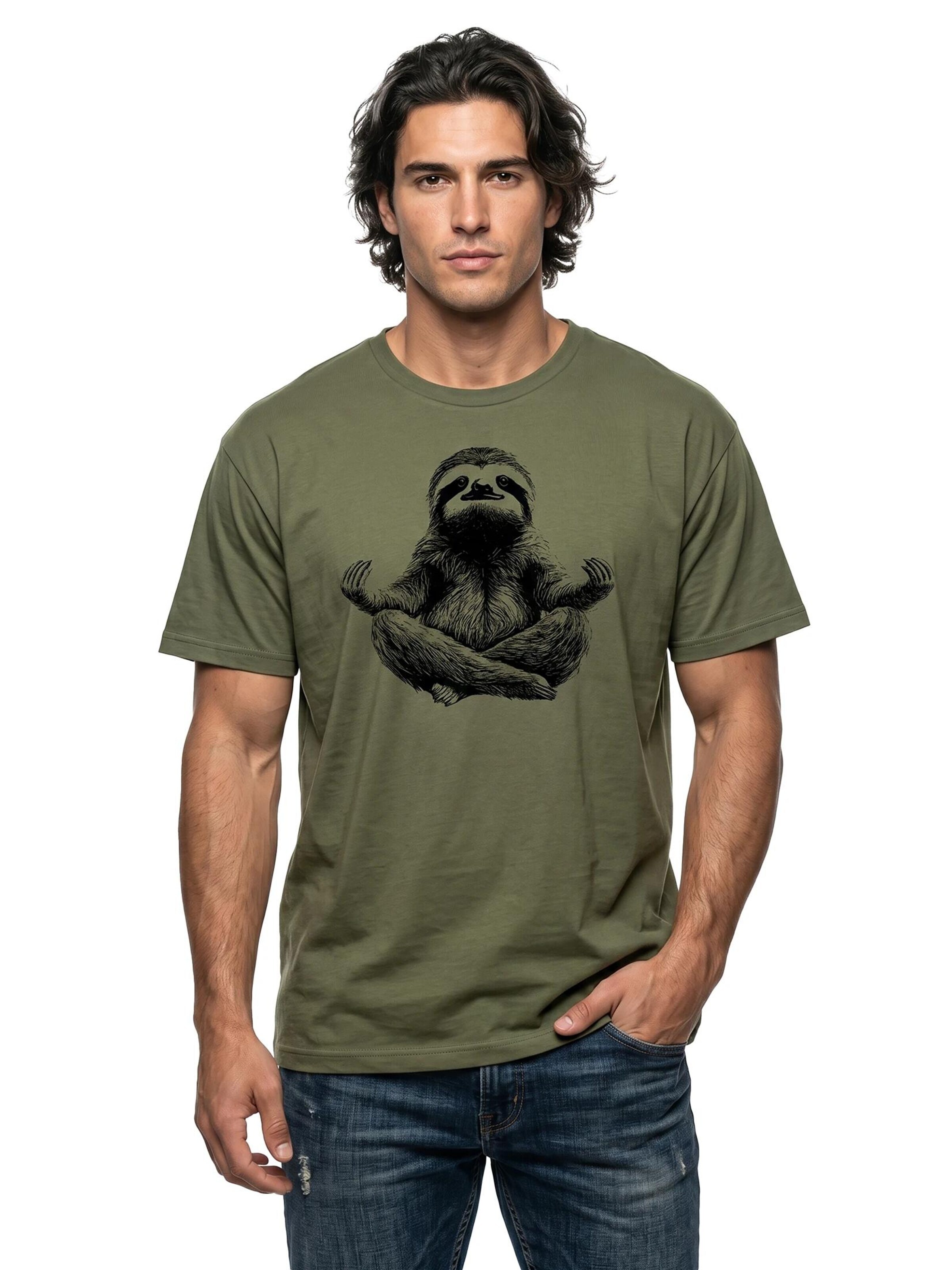 MAKAYA Shirt 'Meditation Sloth' in Green