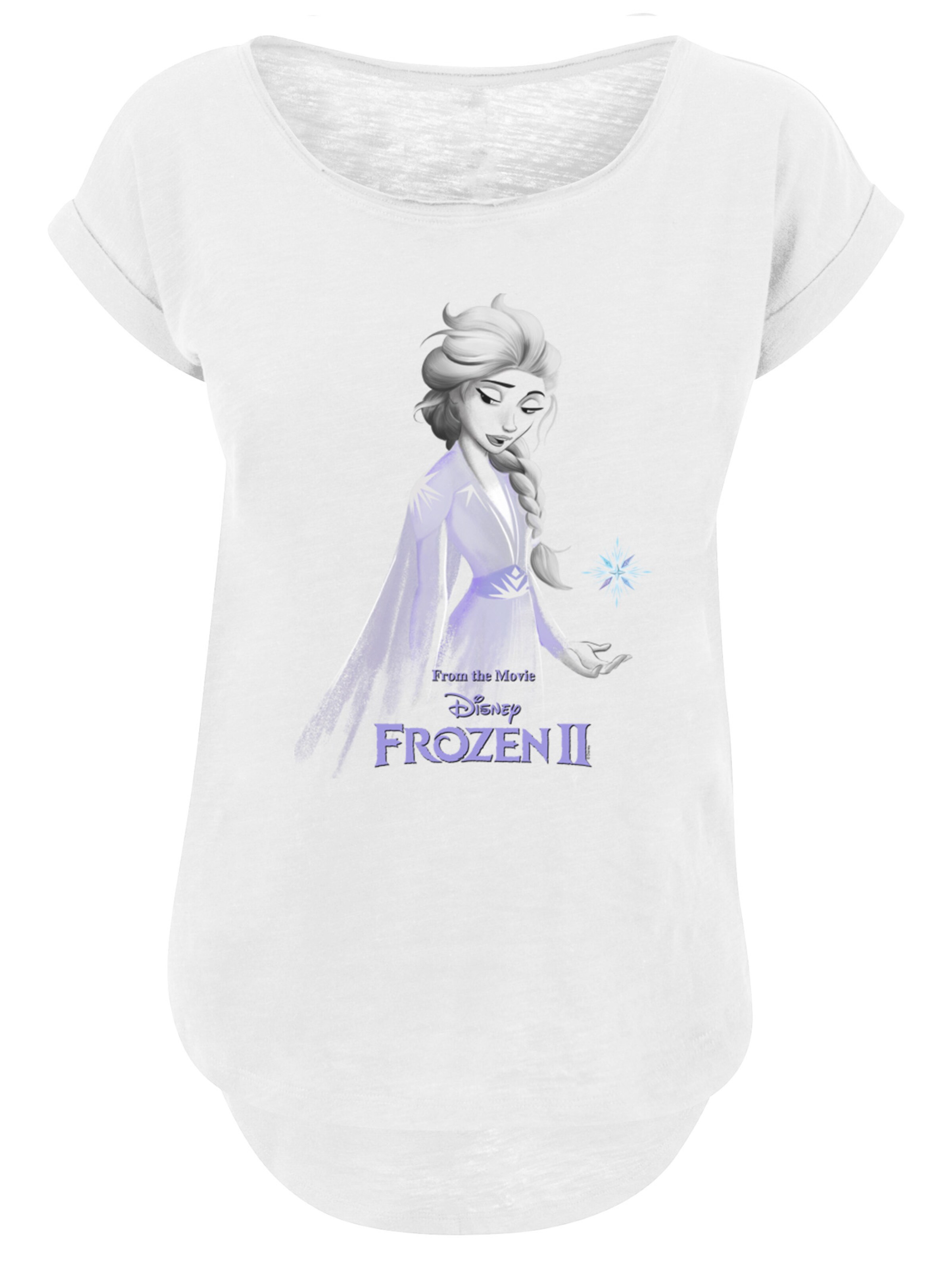 F4NT4STIC T-Shirt 'Disney Frozen 2 Elsa Unity Snowflake' in Weiß: Vorderseite