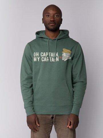 Sweat-shirt 'Oh Captain My Captain' Watapparel en vert : devant