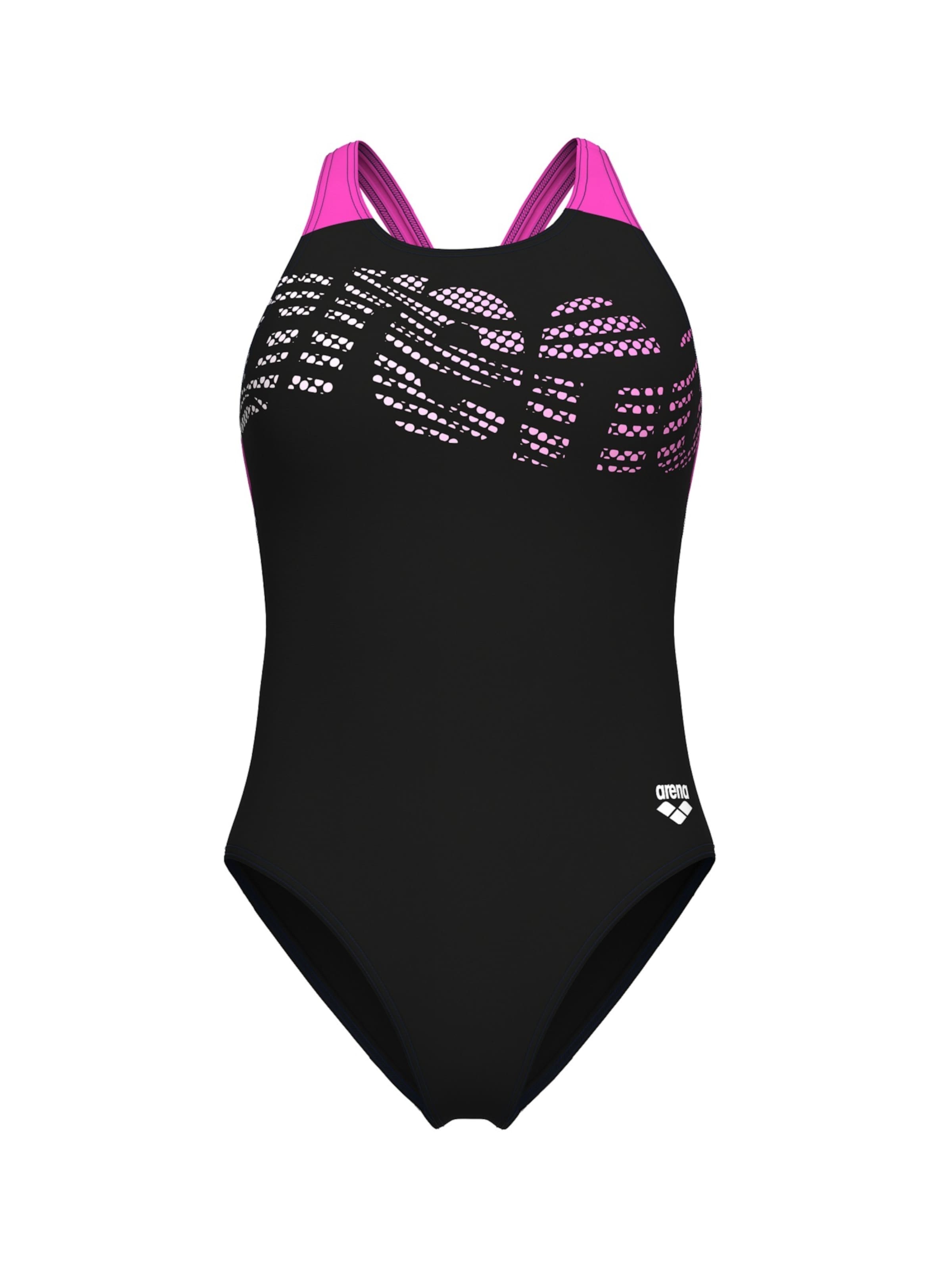 ARENA - Bustier Traje de baño 'FLOWING' en negro: frente