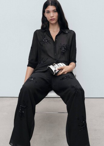 MANGO Regular Hose in Schwarz