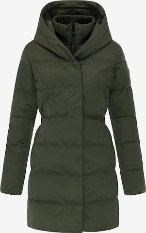 Ragwear Pitkä talvitakki 'Niani' värissä vihreä: etupuoli