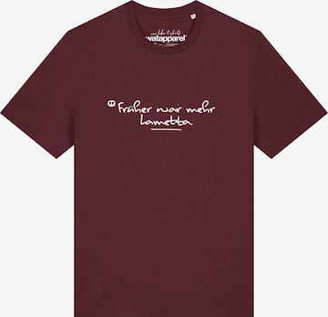 Maglietta 'Früher War Mehr Lametta' di Watapparel in rosso: frontale