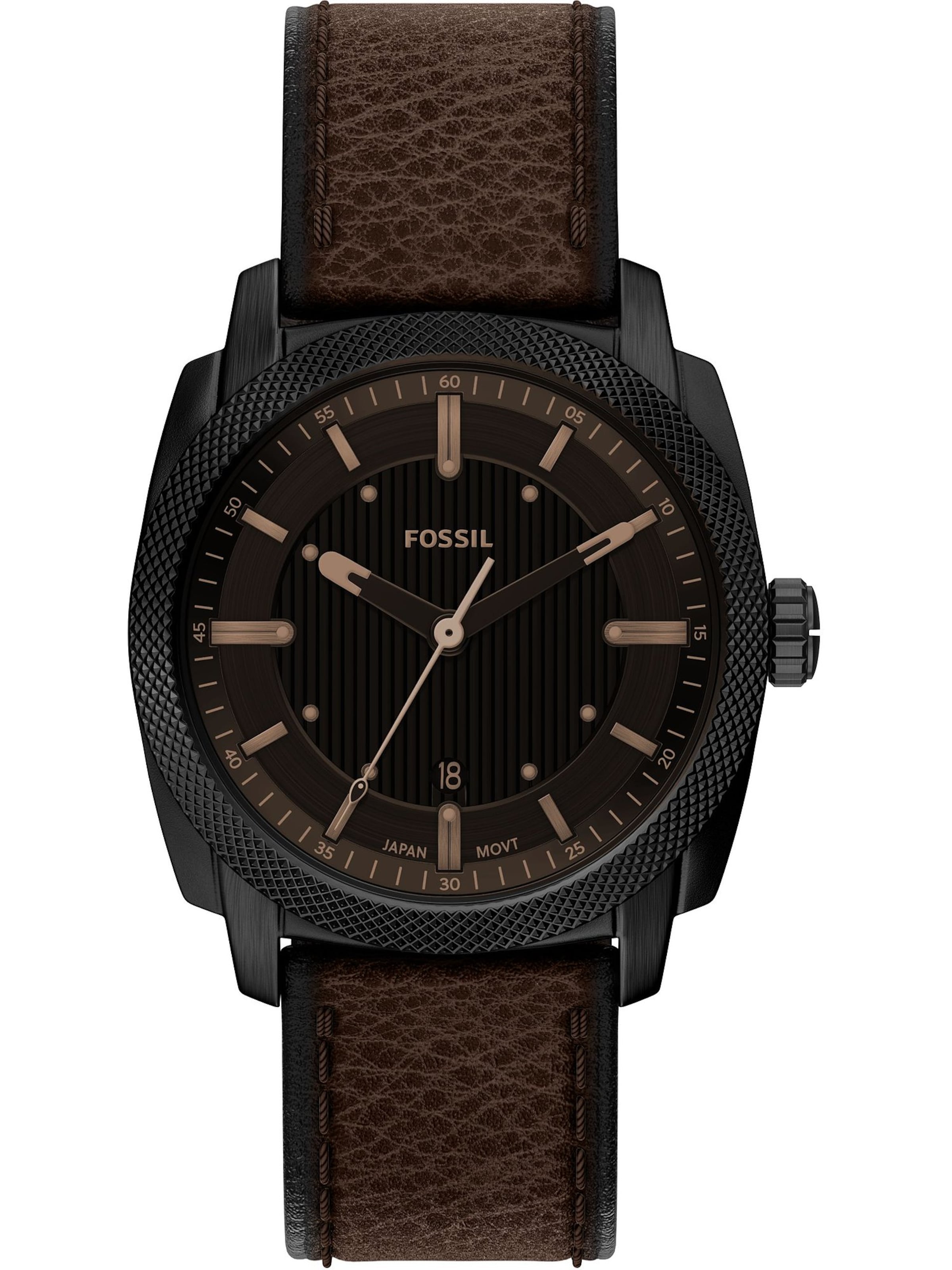 FOSSIL Analog klocka 'MACHINE' i brun: framsida