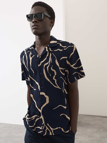 Marks & Spencer Regular fit Button Up Shirt in Blue: front
