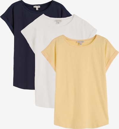 Tricou pe S love & roses pe albastru marin / galben miere / alb murdar, Vizualizare produs