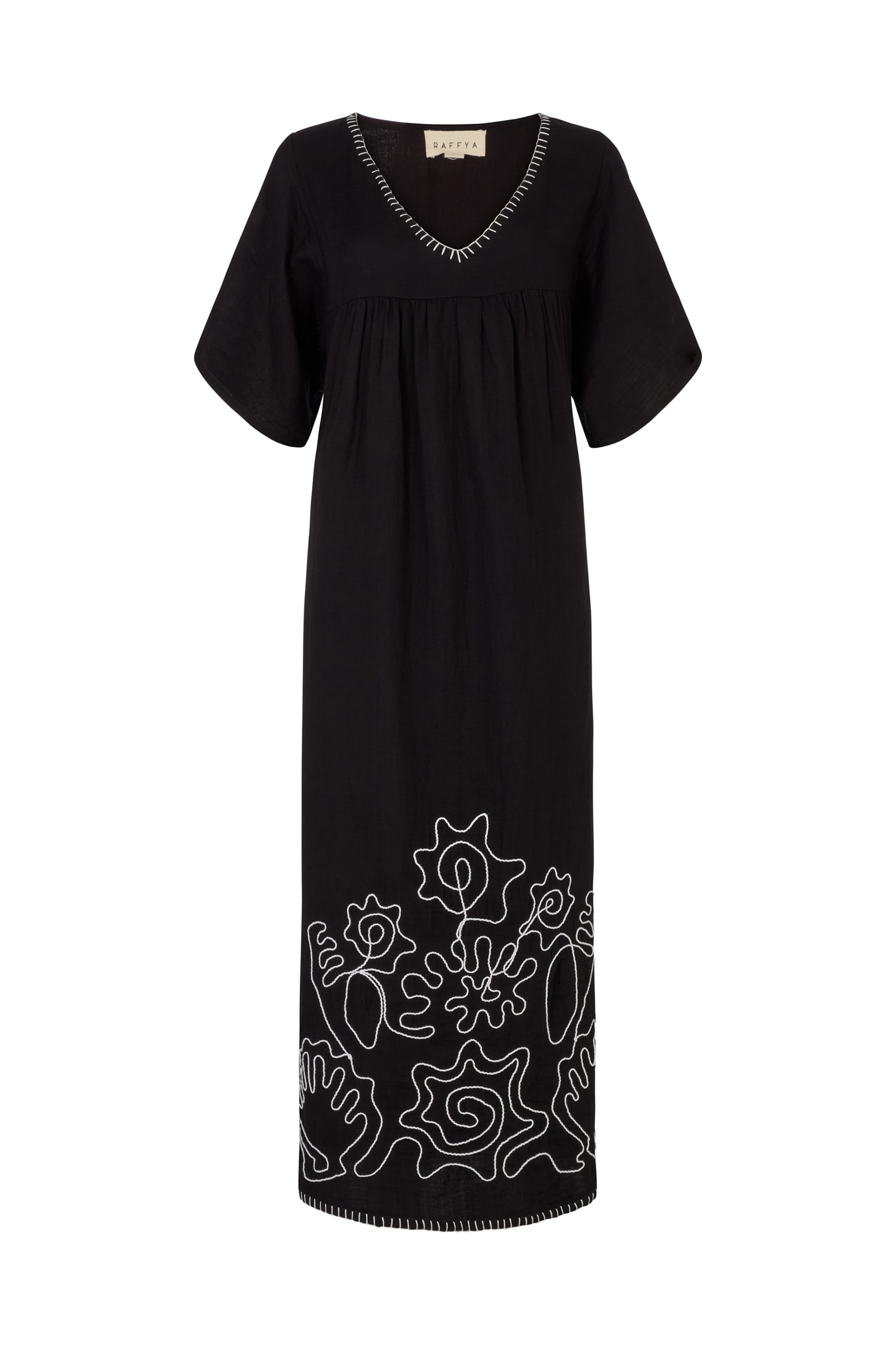 RAFFYA Dress 'Candy Tabard' in Black: front