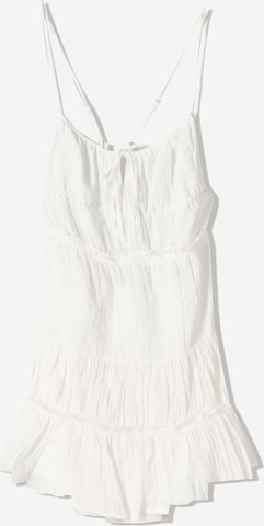 Bershka Лятна рокля в бяло: отпред