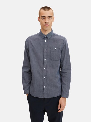 TOM TAILOR Regular fit Button Up Shirt in Blue: front