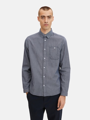 Coupe regular Chemise TOM TAILOR en bleu : devant