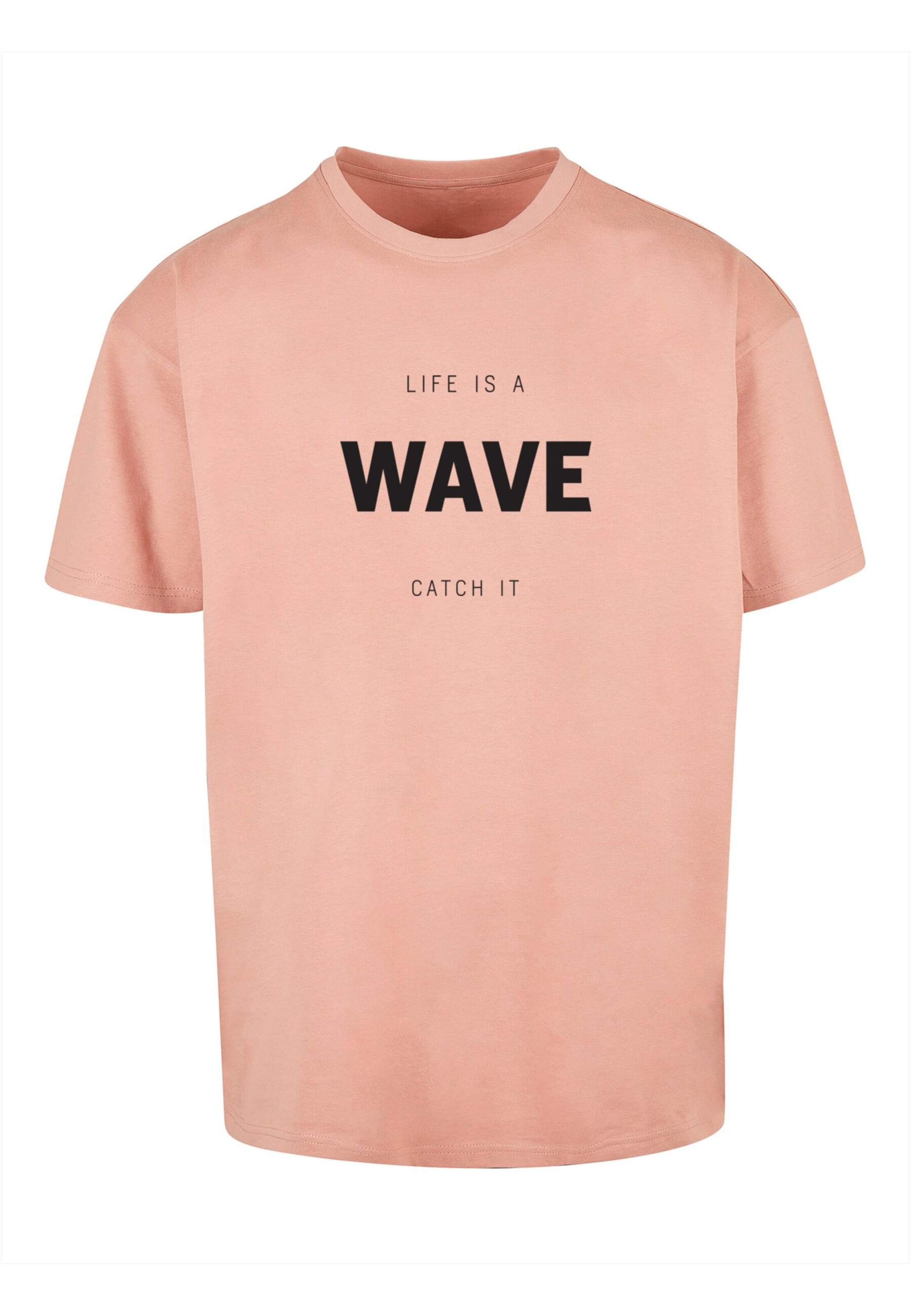 T-Shirt 'Summer - Life Is A Wave' Merchcode en rose : devant