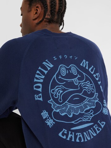 Sweat-shirt 'Music Channel' EDWIN en bleu