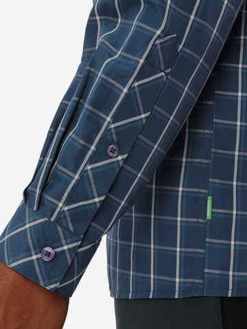 VAUDE Regular fit Athletic button up shirt 'Albsteig III' in Blue