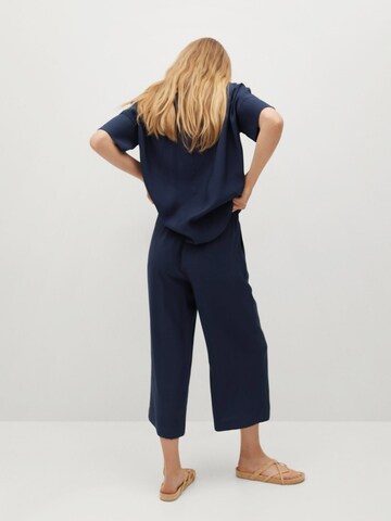 MANGO Wide leg Pleat-Front Pants 'BYE' in Blue