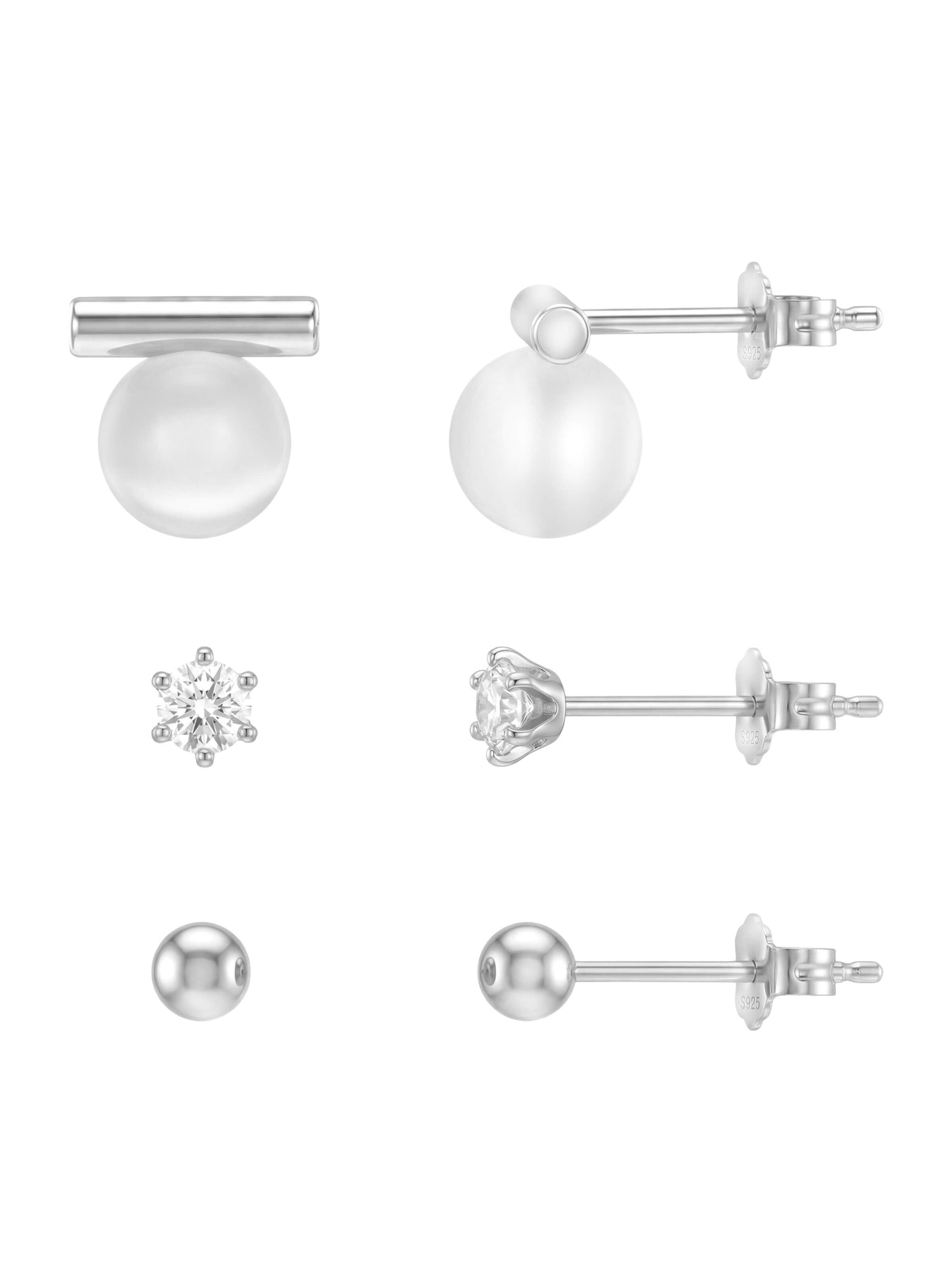Sofia Milani Schmuckset 'Bar Ball Zirconia'‌ in Silber: Vorderseite