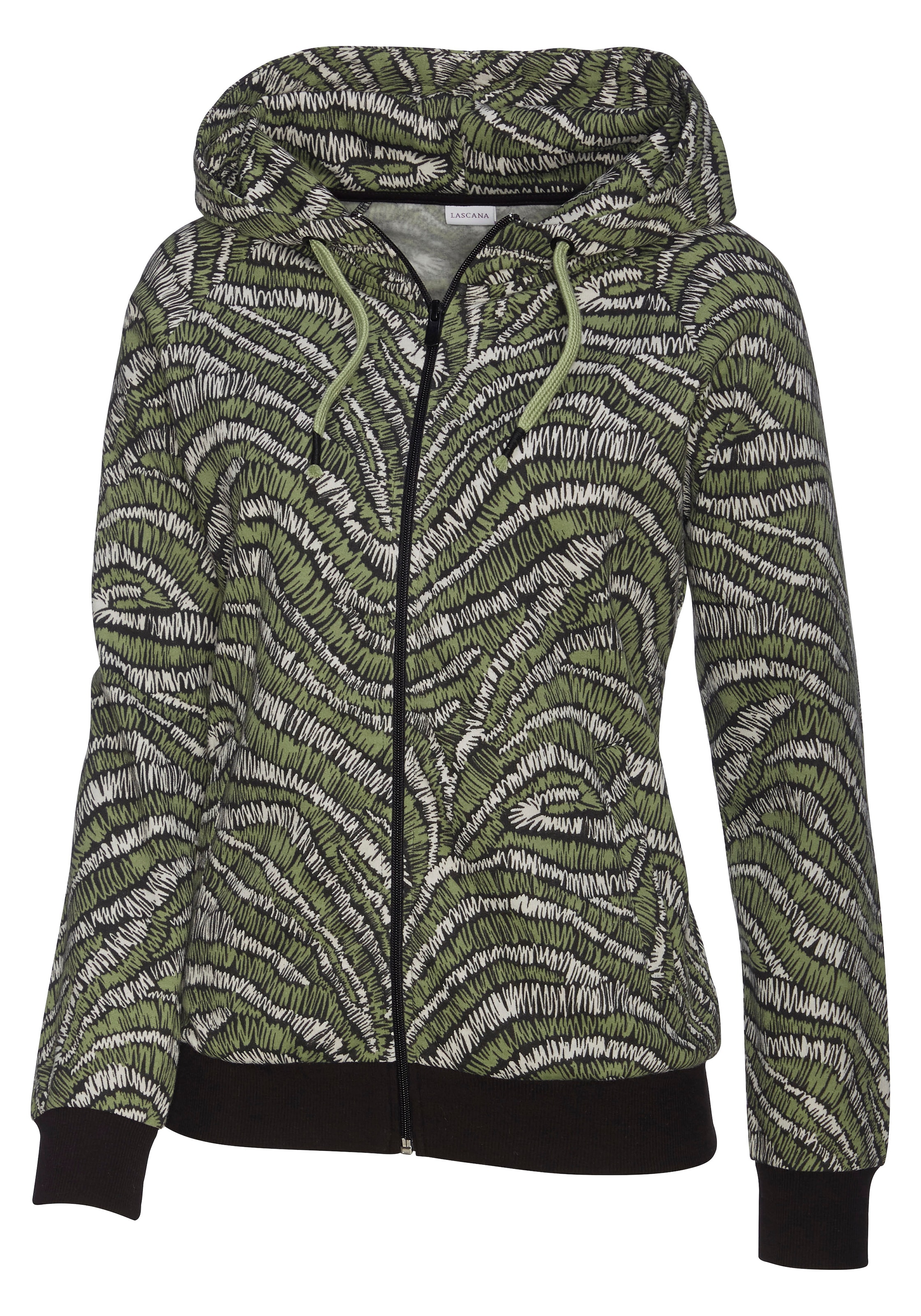 LASCANA Кофта на молнии в Серый