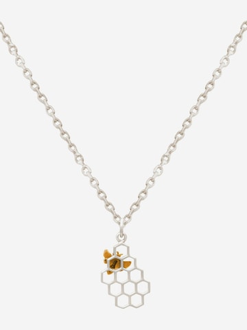 Gemshine Necklace 'Biene auf Wabe' in Silver