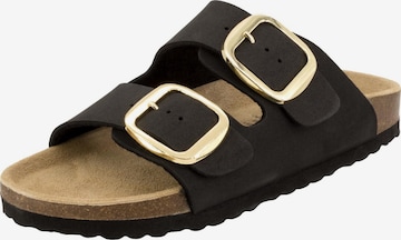 SUPERSOFT by Indigo Pantolette 'Classic' in Schwarz: Vorderseite