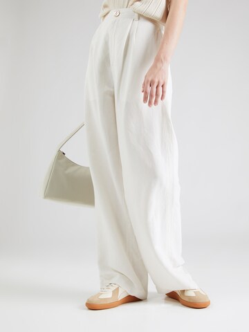 Wide leg Pantaloni con pieghe di & Other Stories in bianco: frontale