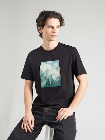 BOSS Póló 'Te_Cover' - fekete: elől