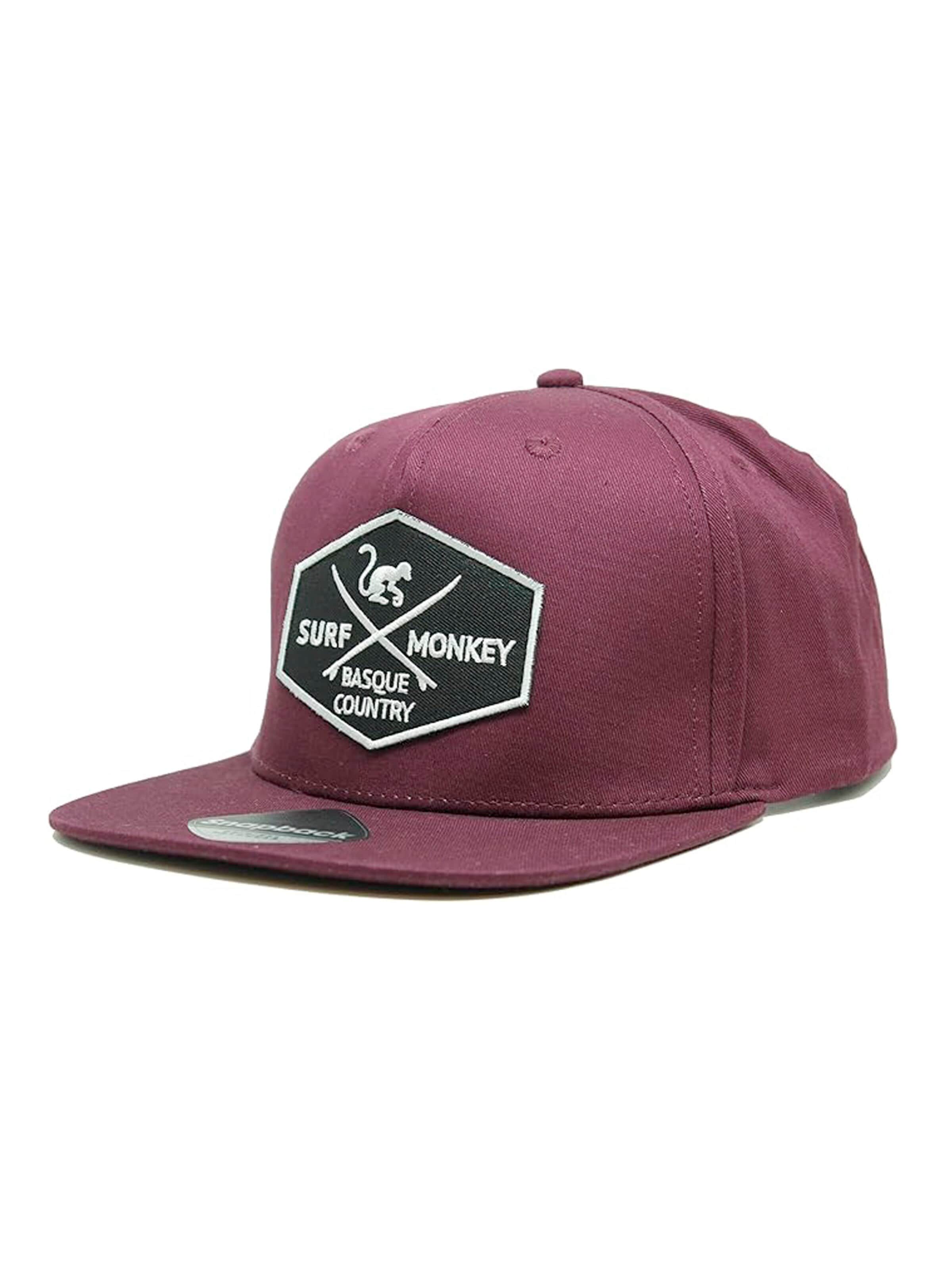 Surf Monkey Athletic Cap in Red: front