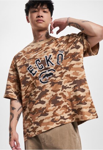 T-Shirt Ecko Unlimited en marron : devant