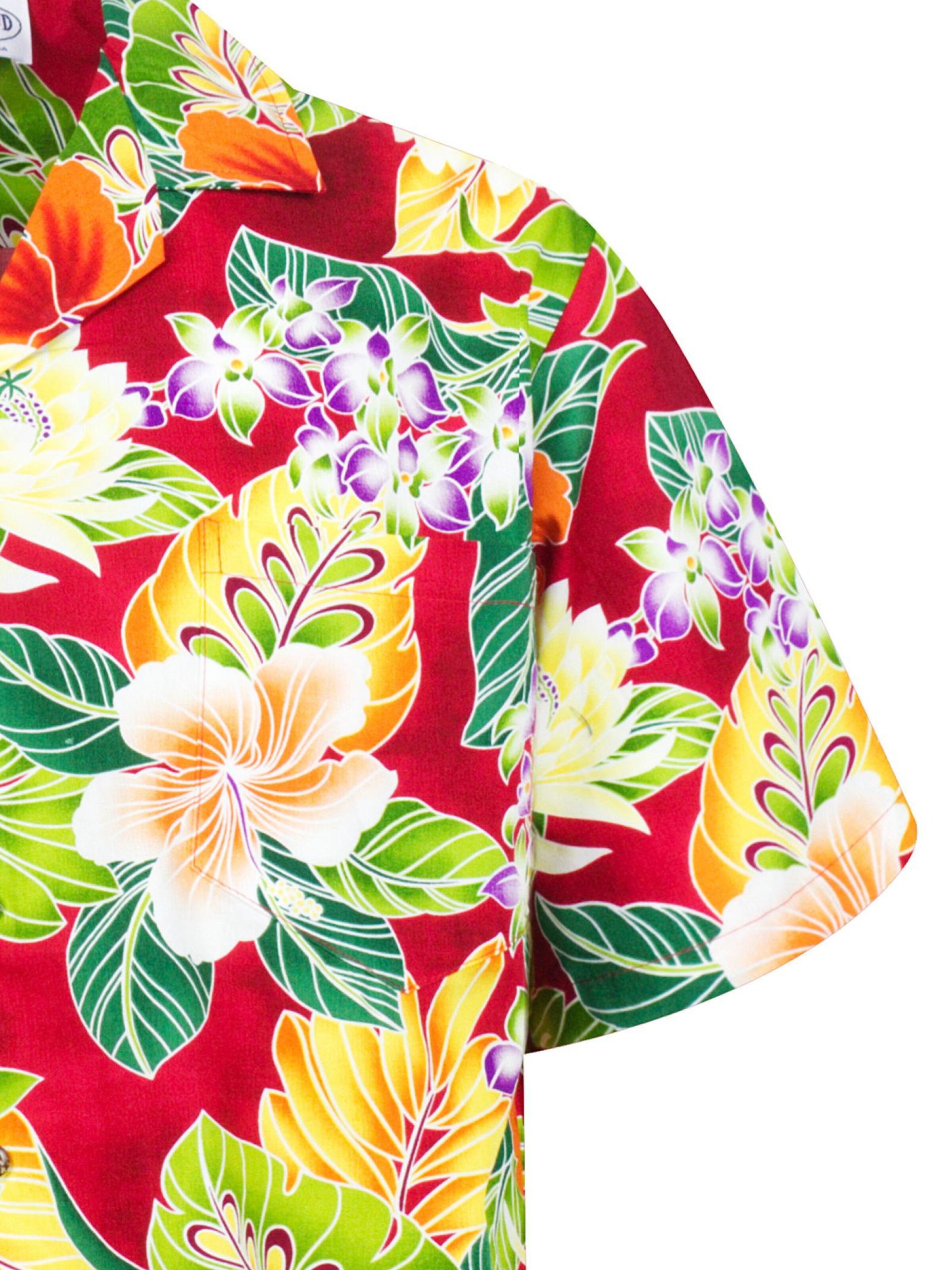 Pacific Legend Regular fit Overhemd 'New Flower' in Rood