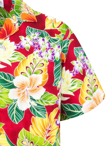 Pacific Legend Regular Fit Hemd 'New Flower'‌‌‌‌‌ in Rot