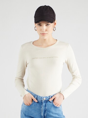 T-shirt UNITED COLORS OF BENETTON en beige : devant