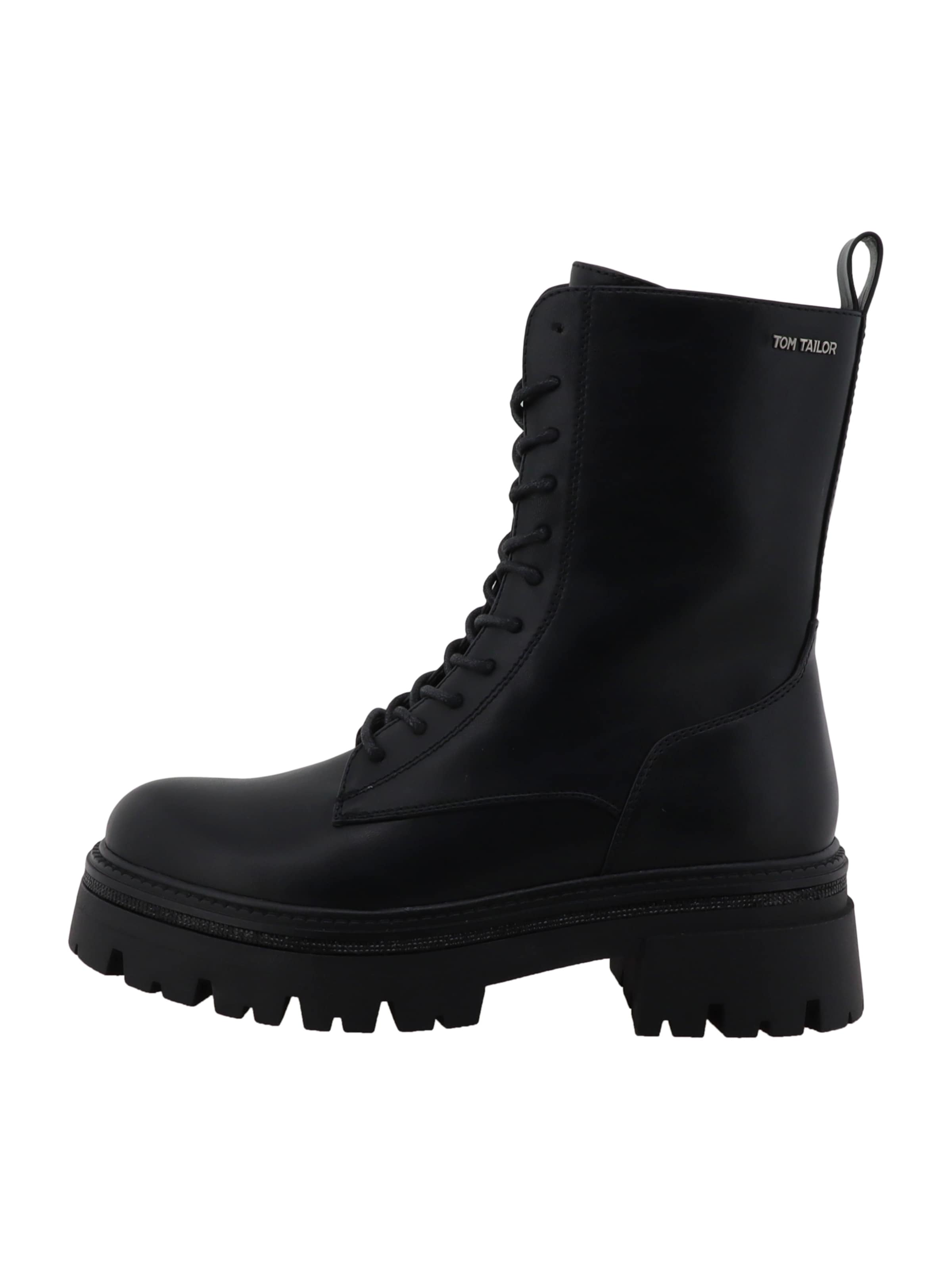 Bottines à lacets TOM TAILOR en noir : devant