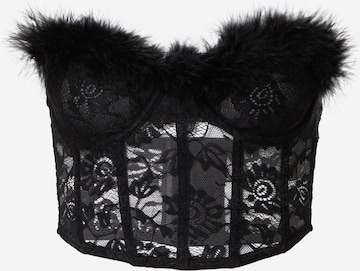 Nasty Gal - Corset en negro: frente