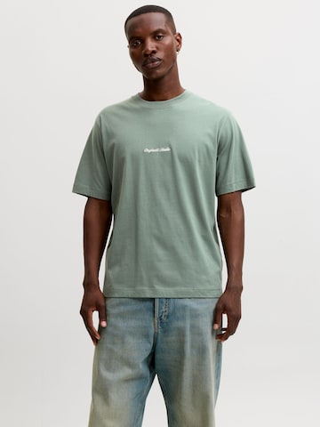 JACK & JONES T-shirt 'JORNORREBRO' i grön: framsida