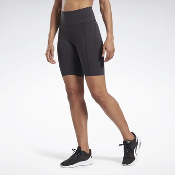 Reebok Skinny Workout Pants in Black: front