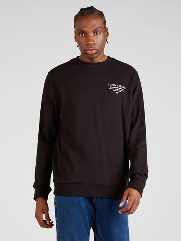 Tommy Jeans - Sweatshirt 'ESSENTIAL' em preto: frente
